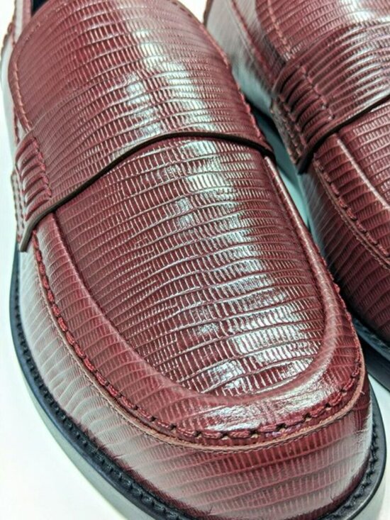 Alexander McQueen Men\'s Croc Embossed Apron Toe Loafers Size 43 (MSRP $990) main image 9
